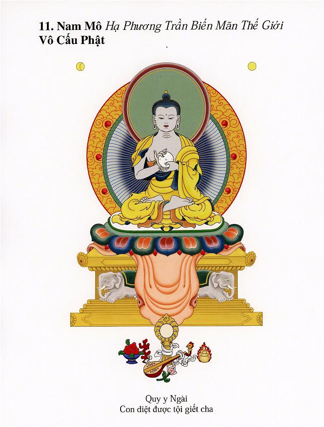 Nam Mô Hạ Phương Trần Biến Mãn Thế Giới Vô Cấu Phật