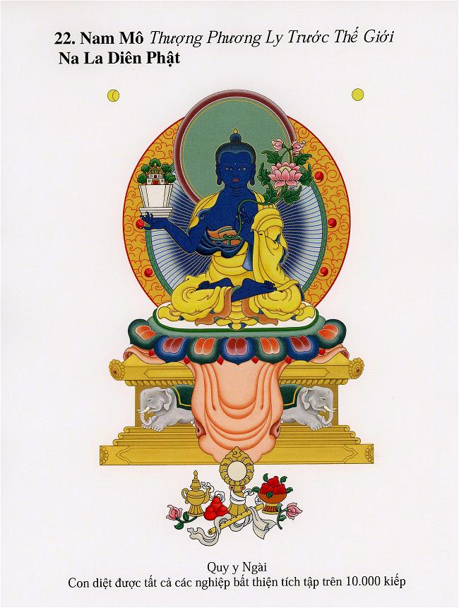 Nam Mô Thượng Phương Ly Trước Thế Giới Na La Diên Phật