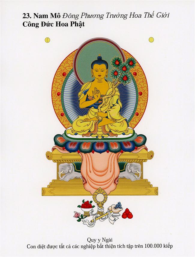 Nam Mô Đông Phương Trưởng Hoa Thế Giới Công Đức Hoa Phật